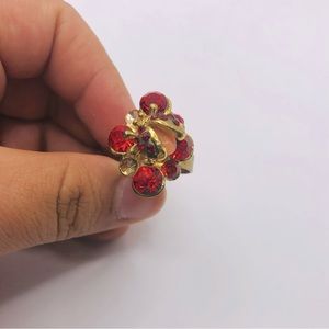 Cute gold and red ladybug ring